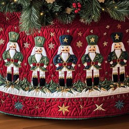 Holiday Guards Quilted Christmas Tree Skirt