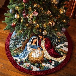 Eternal Grace Christmas Quilted Tree Skirt