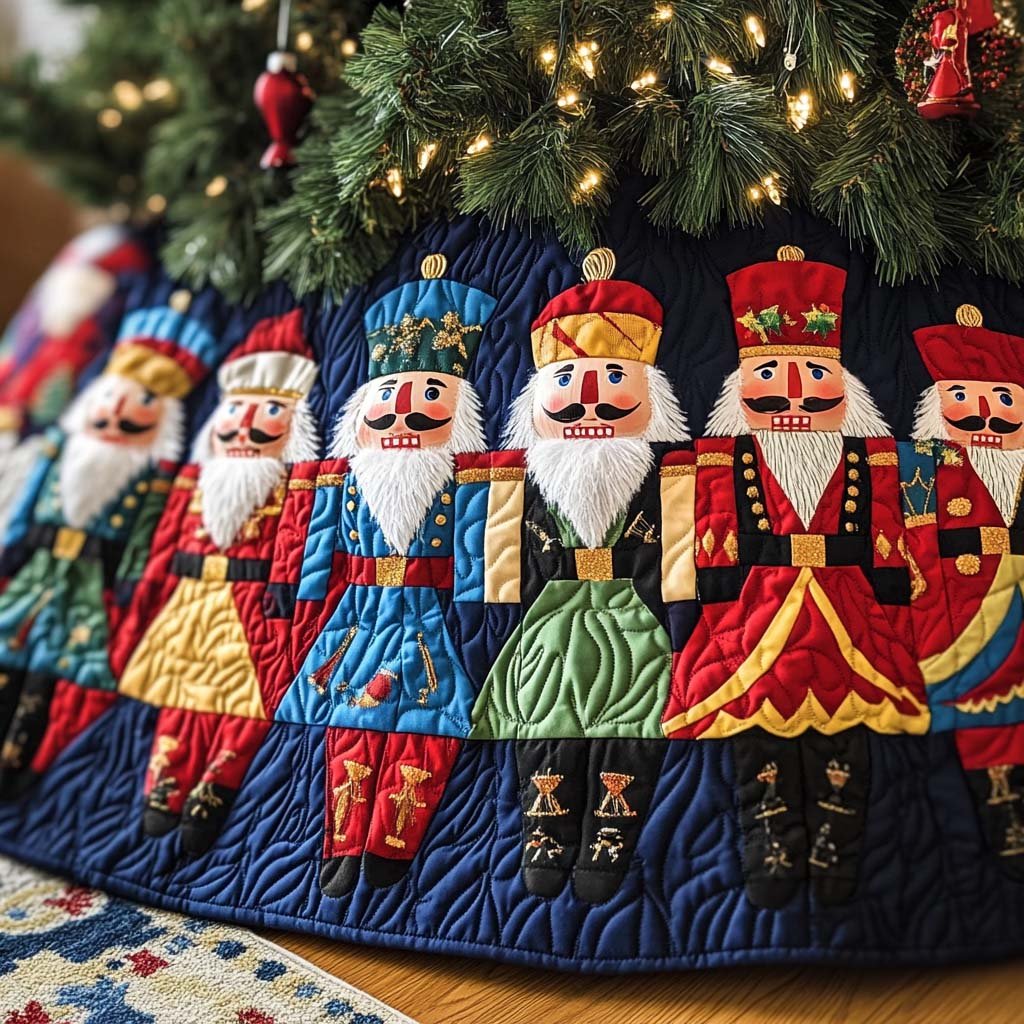 Yuletide Watch Quilted Christmas Tree Skirt