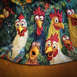 Merry Flock Quilted Christmas Tree Skirt