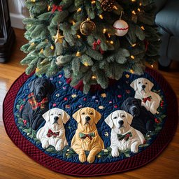 Labrador Festive Dreams Christmas Quilted Tree Skirt