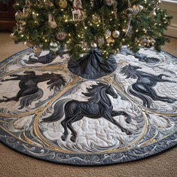 Midnight Grace Quilted Tree Skirt