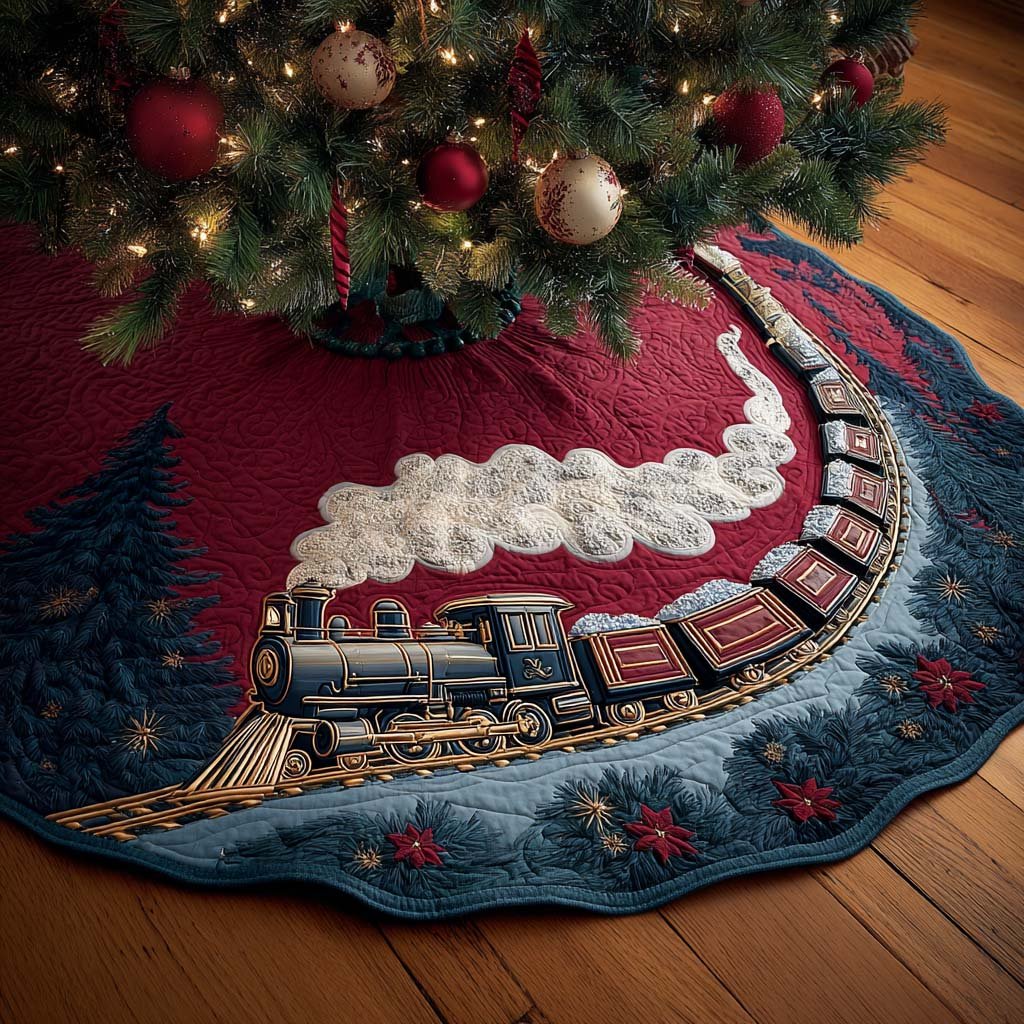 Holiday Journey Christmas Quilted Tree Skirt