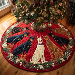 Noble Christmas Spirit Christmas Quilted Tree Skirt