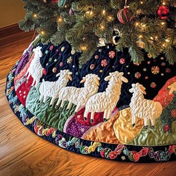 Breezy Barnyard Quilted Christmas Tree Skirt