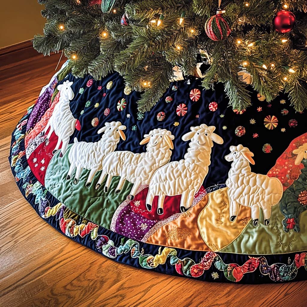 Breezy Barnyard Quilted Christmas Tree Skirt