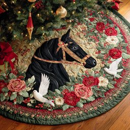 Winter Mane Grace Christmas Quilted Tree Skirt