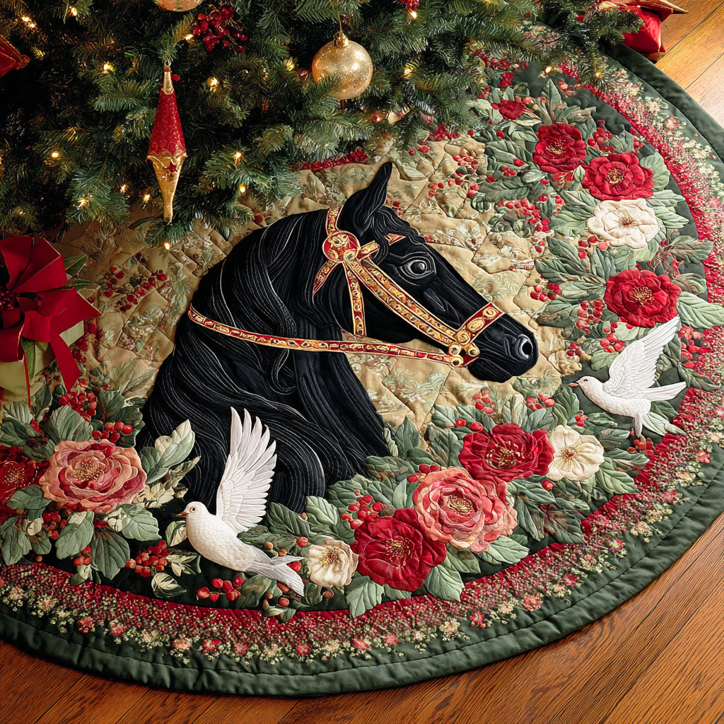 Winter Mane Grace Christmas Quilted Tree Skirt