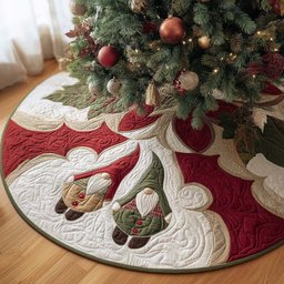 Nordic Noel Christmas Quilted Tree Skirt