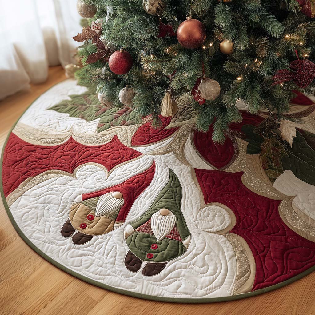 Nordic Noel Christmas Quilted Tree Skirt