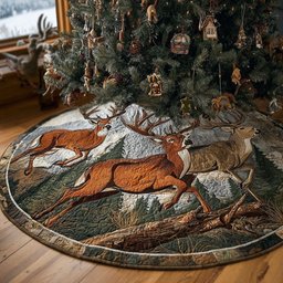 Into the Wild Christmas Quilted Tree Skirt