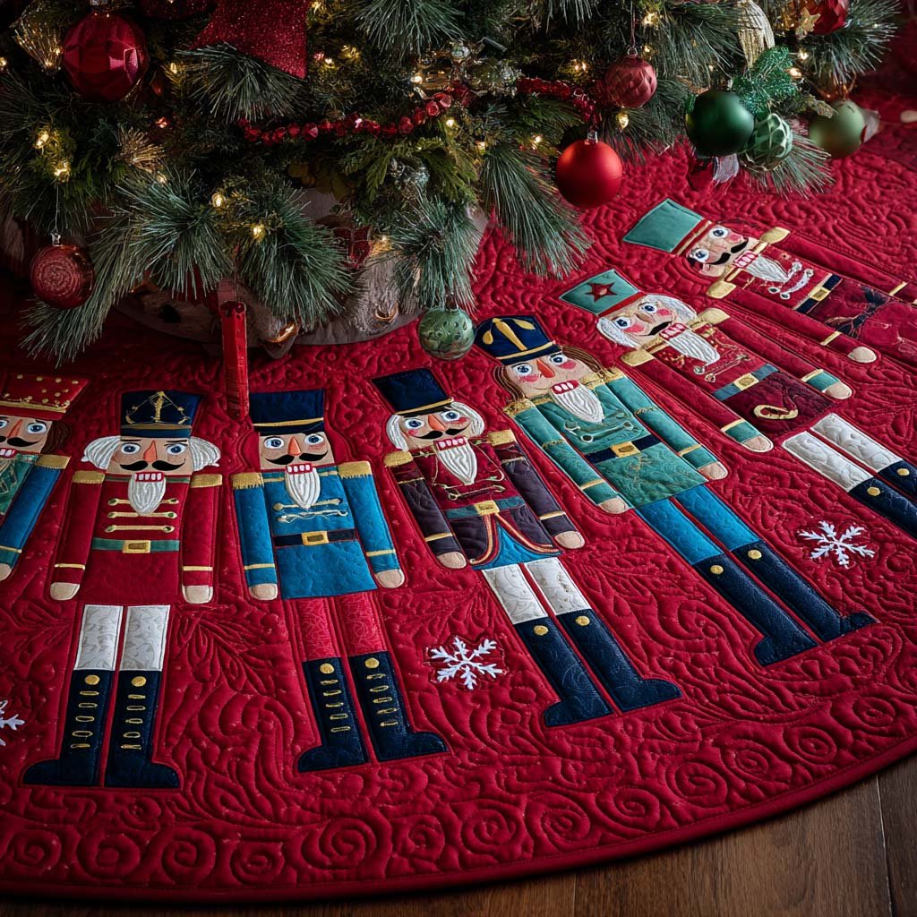 Nutcracker Dream Christmas Quilted Tree Skirt