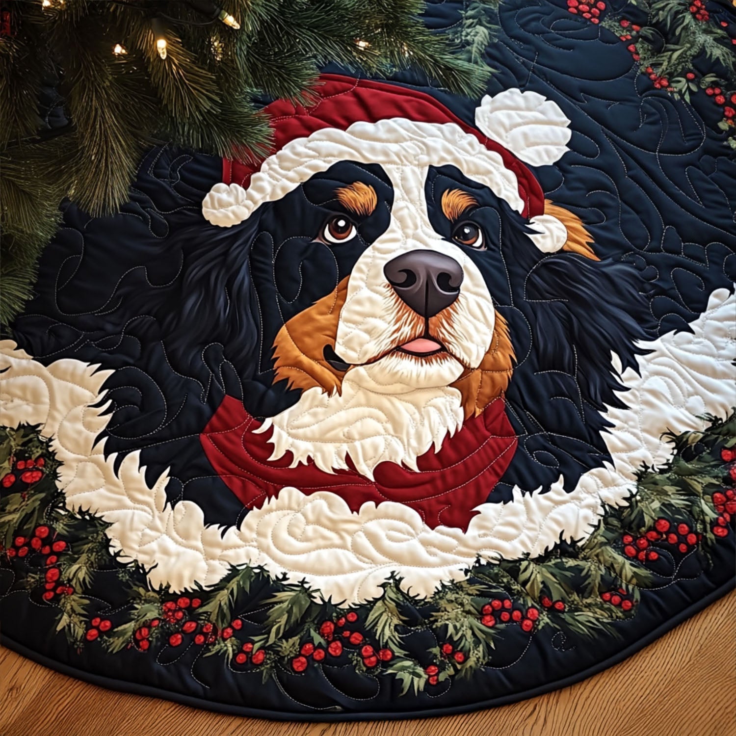 Mountain Majesty Quilted Christmas Tree Skirt