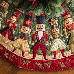 Yuletide Glow Christmas Quilted Tree Skirt