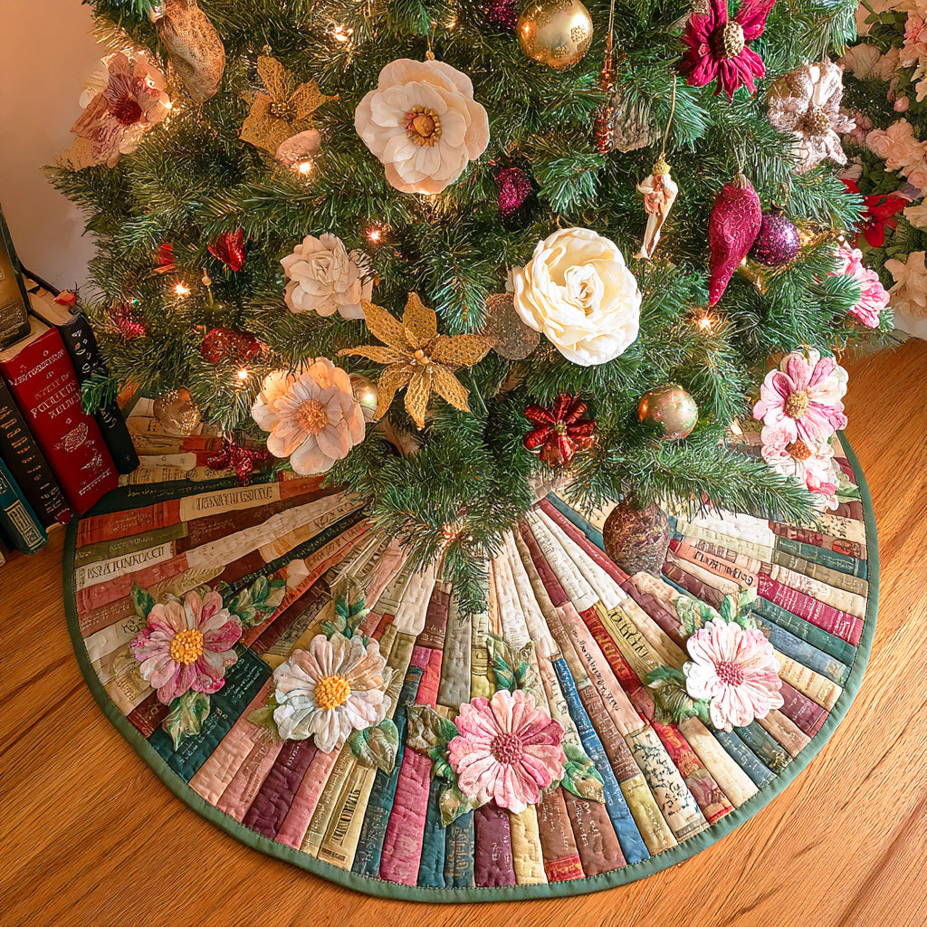 Paper Realm Christmas Quilted Tree Skirt