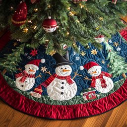 Joyful Yuletide Glow Christmas Tree Skirt