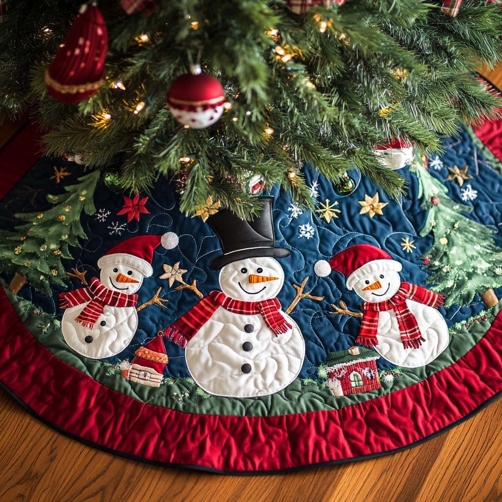 Joyful Yuletide Glow Christmas Tree Skirt