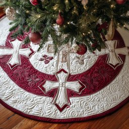 Royal Faith Christmas Quilted Tree Skirt