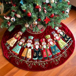 Nutcracker Holiday Harmony Quilted Christmas Tree Skirt