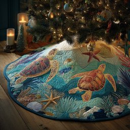 Reef Journey Christmas Quilted Tree Skirt