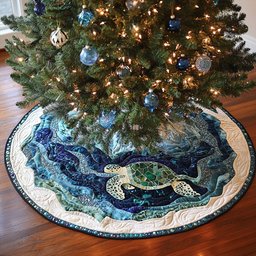 Cove Turtle Quilted Christmas Tree Skirt