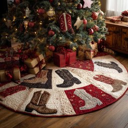 Grit Leather Christmas Quilted Tree Skirt
