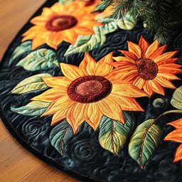Warmth of the Sun Quilted Christmas Tree Skirt