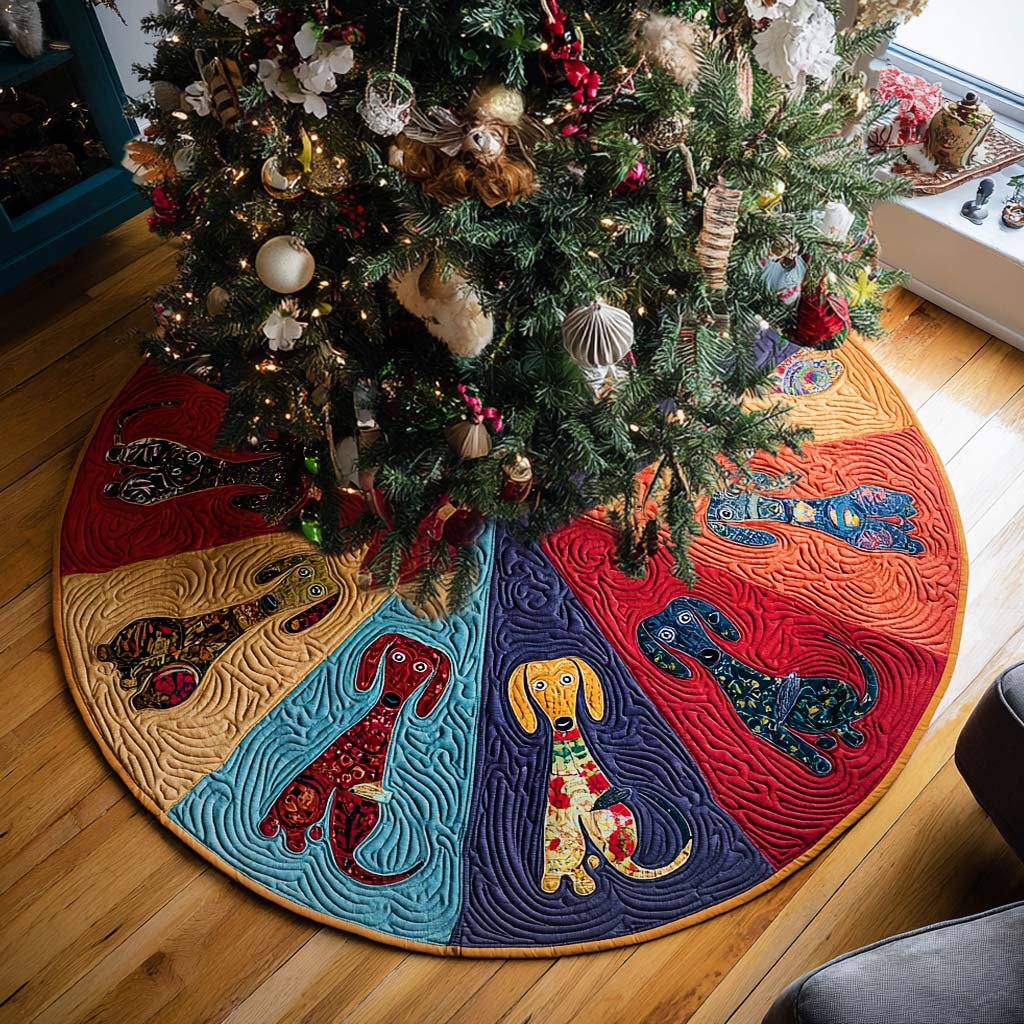 Woof and Wonder Christmas Quilted Tree Skirt