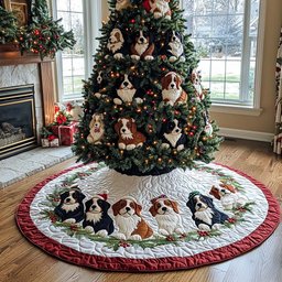 Bernese Blessing Quilted Christmas Tree Skirt