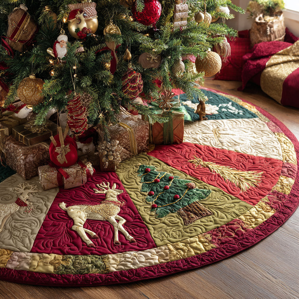Festive Cheerland Christmas Quilted Tree Skirt