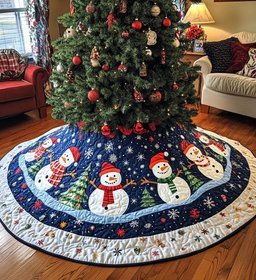 Evergreen Elegance Quilted Christmas Tree Skirt