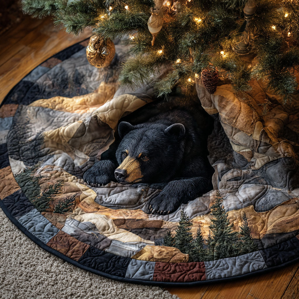 Hibernation Haven Christmas Quilted Tree Skirt