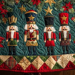 Nutcracker Suite Quilted Christmas Tree Skirt