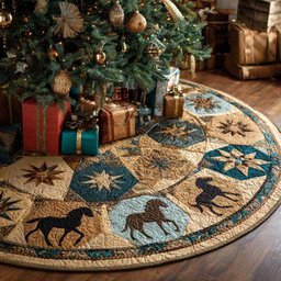 Desert Star Christmas Quilted Tree Skirt