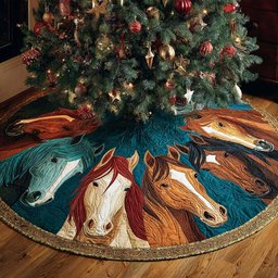 Horse Whisper Christmas Quilted Tree Skirt