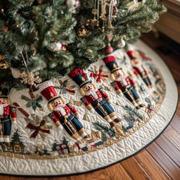 Nutcracker Magic Quilted Christmas Tree Skirt