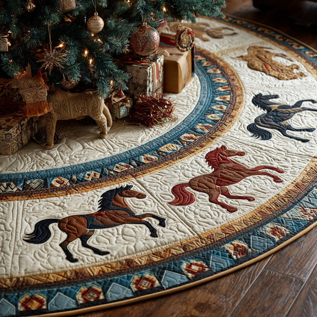 Gallop Dreams Christmas Quilted Tree Skirt