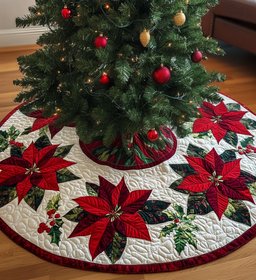 North Star Nook Quilted Christmas Tree Skirt