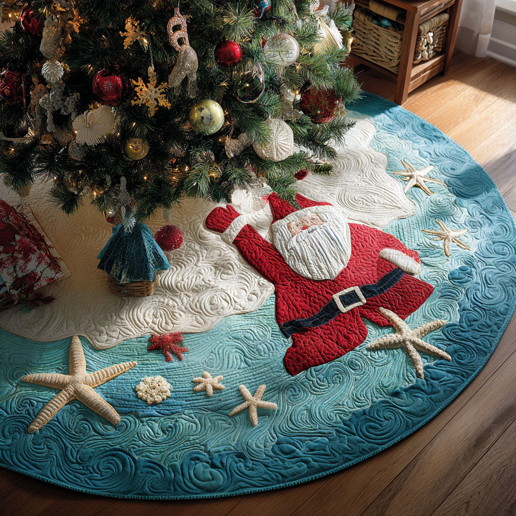 Winter Tide Blessings Christmas Quilted Tree Skirt