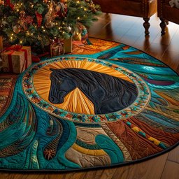 Painted Horses Roundel Quilted Tree Skirt