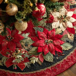 Frostlight Harmony Christmas Quilted Tree Skirt