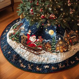 Snowy Dreams Christmas Quilted Tree Skirt