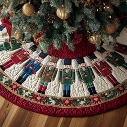 Nutcracker Joy Christmas Quilted Tree Skirt