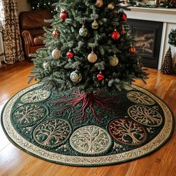 Forest Serenity Christmas Quilted Tree Skirt
