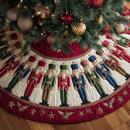 Nutcracker Wonder Christmas Quilted Tree Skirt