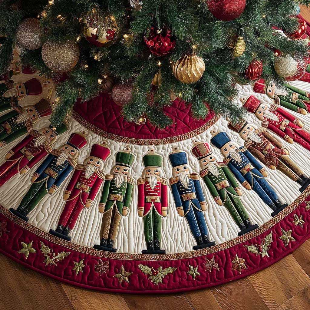 Nutcracker Wonder Christmas Quilted Tree Skirt