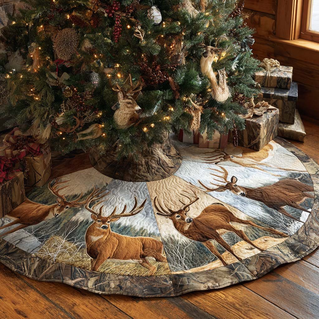 Whispering Woods Christmas Quilted Tree Skirt