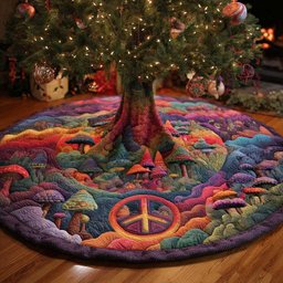 Hippie Wonderland Quilted Tree Skirt