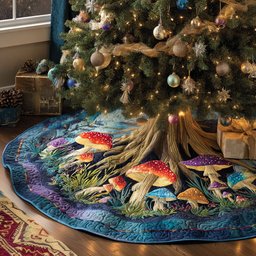 Woodland Magic Haven Christmas Quilted Tree Skirt