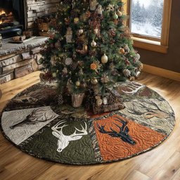 Elk Meadow Christmas Quilted Tree Skirt